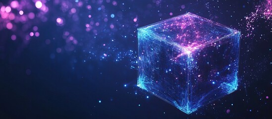 Abstract Cube with Glowing Lines