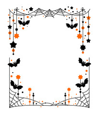 Vector illustration Halloween frame, background, banner, card, cartoon doodle