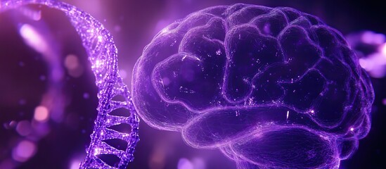 DNA and Brain in Purple