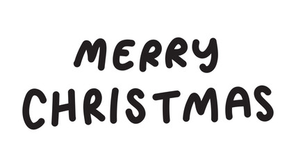 Merry Christmas handwritten for greeting cards, festive decorations, social media posts, or merchandise like T-shirts and mugs. The simple and playful font.