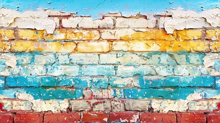 Fototapeta premium Colorful Abstract Wall with Peeling Paint and Texture