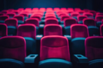 Obraz premium Empty movie theater seats, with copy space