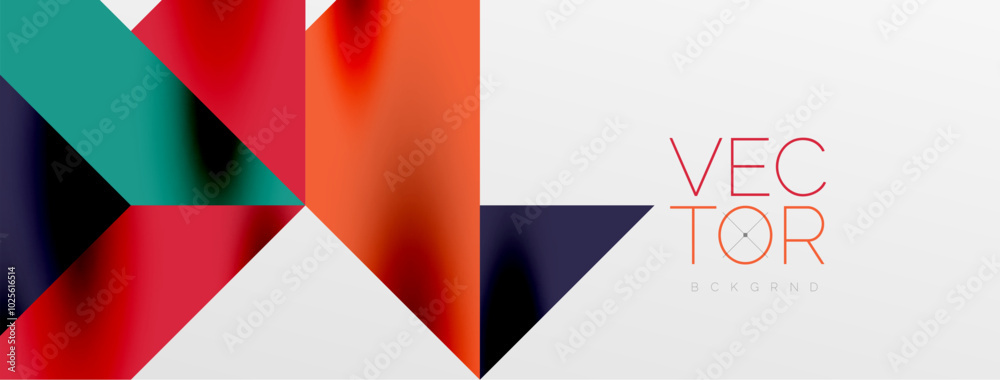Poster Tech minimal overlapping triangle shapes elements geometric graphic pattern