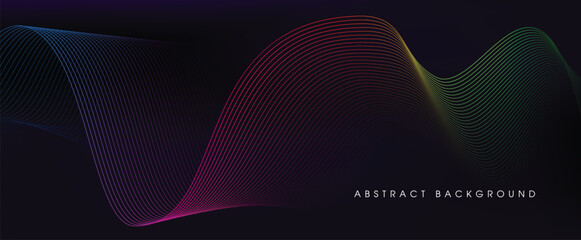 Abstract background with flowing gradient lines. Dynamic waves. Vector illustration.