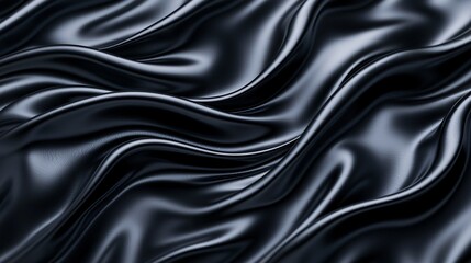 Fototapeta premium Dynamic Fluid Motion in Dark Void with Shimmering Highlight - Abstract Conceptual Design