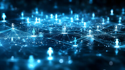 Obraz premium Abstract Digital Network Illustration Showing Connections Between People
