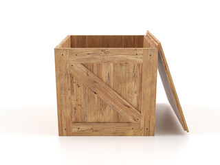 Open wooden box