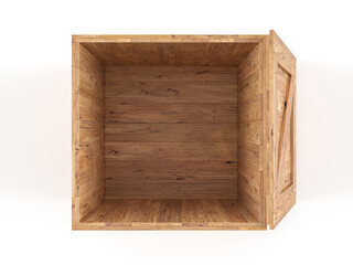 Open wooden box