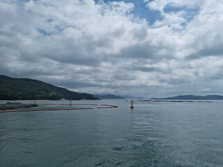This is the South Sea where there is a fish farm.