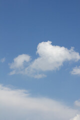 
Blue sky and white puffy clouds