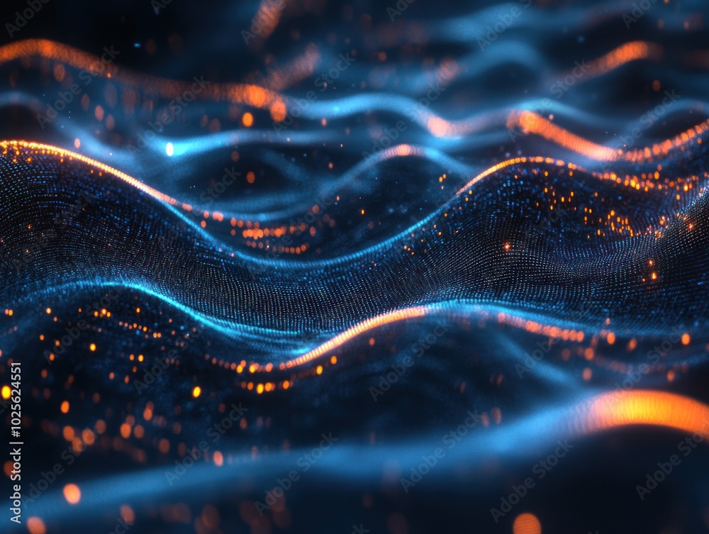 Poster a data flow background featuring flowing digital streams and dynamic graphs, symbolizing real-time d