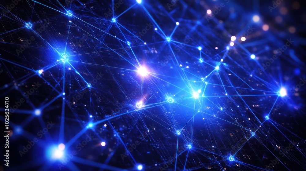 Poster a data network background featuring interconnected nodes and lines of data, representing the flow of