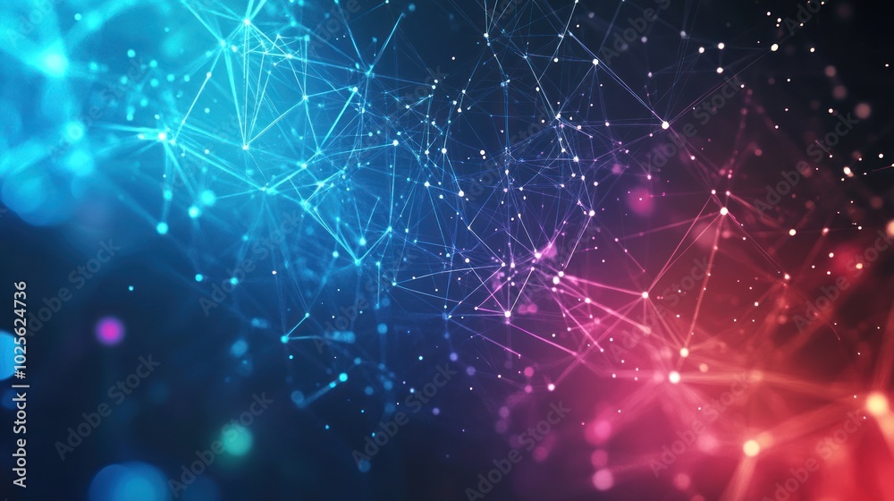 Poster a data network background featuring interconnected nodes and lines of data, representing the flow of