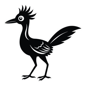 recommend clip art: Solid color Roadrunner animal vector design