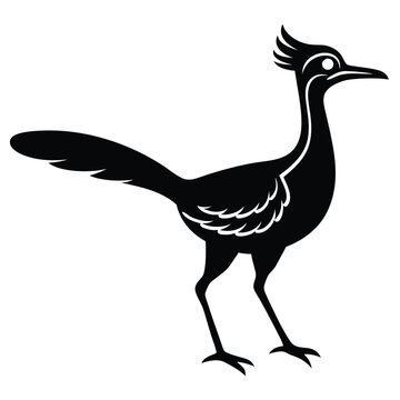 recommend clip art: Solid color Roadrunner animal vector design