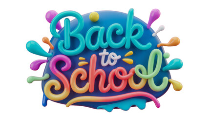 Obraz premium Vibrant back to school theme with colorful lettering, perfect for educational materials and promotional content. isolated background