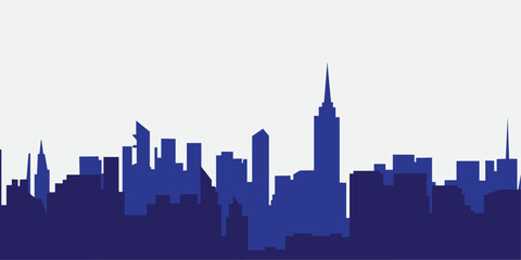 Naklejka premium City skyline vector illustration. Urban landscape. Daytime cityscape in flat style. 