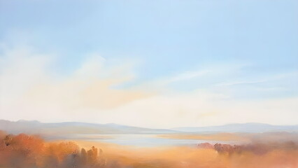 Fototapeta premium Pastel-toned background with autumn landscape