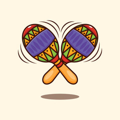 Maracas. cartoon vector illustration.
