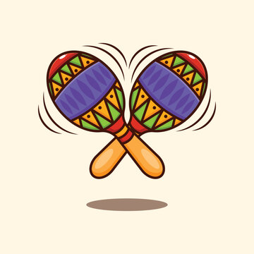 colorful maracas shaking, musical instrument clip art preview