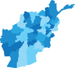 Obraz premium Afghanistan map with different colors