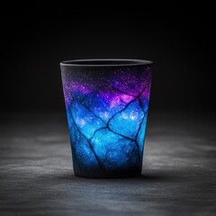 Glowing galaxy glass tumbler