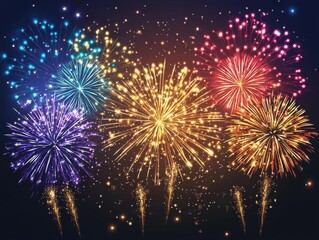 Sparkling Fireworks Display: A Celebration of Light and Color