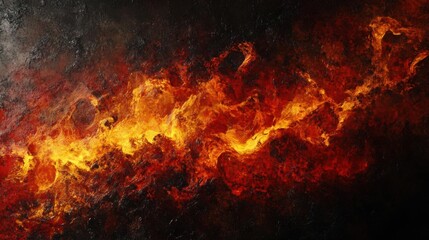 Fiery Abstract: A Dance of Flames on Black Canvas