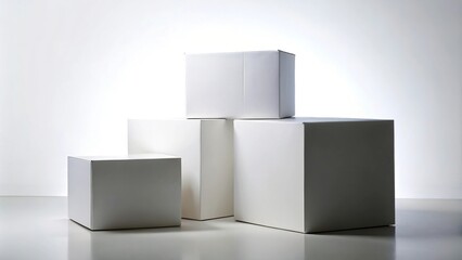 Empty black boxes isolated on white background Silhouette