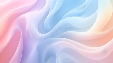 Fototapeta premium Soft color gradients: Smooth transitions between pastel shades blending gently into each other, creating a calming visual with soft curves and shapes that flow seamlessly