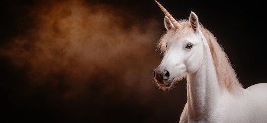 Obraz premium Majestic white unicorn in the mist