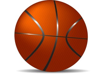 Basketball ball  front and half-turn view  isolated on white background.