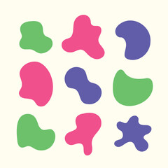 Collection of Vector abstract shapes and Liquid drops for design and creative element shapes