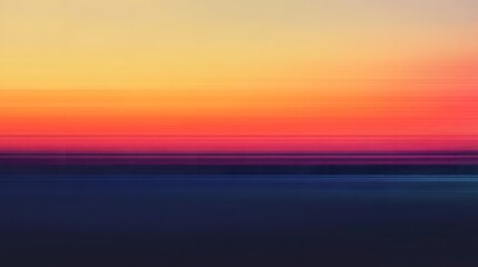 Obraz premium Abstract horizon with soft lines: Horizontal lines fading into the distance on a gradient background, symbolizing a minimalist and calm sunset scene