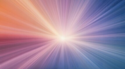 Fototapeta premium Abstract light rays: Subtle rays of light or beams softly extending outward from a central point, fading into the distance on a gradient background, symbolizing tranquility