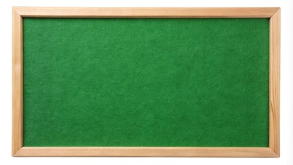 empty green felt notice board isolated on a white background