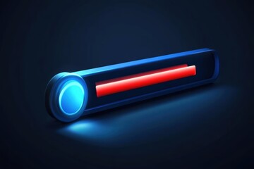 Futuristic Interface: Red Progress Bar on Blue Background