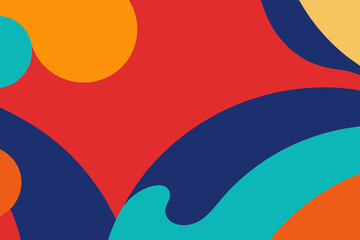 Vibrant Abstract Waves and Circles Background Design - Colorful Vector Illustration for Modern Graphic Art