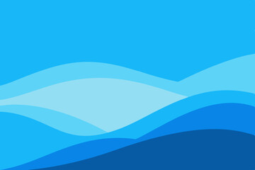 Serene Blue Horizon with Abstract Waves Background Design - Peaceful Vector Illustration for Modern Graphic Projects

