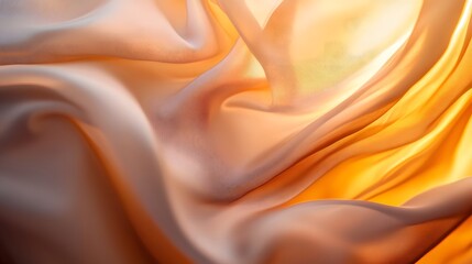 Obraz premium Abstract flowing fabrics catching light: Simple, flowing fabric shapes gently catching and playing with beams of light, creating soft, wavy shadows