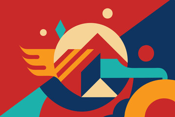 Vibrant Abstract Waves and Circles Background Design - Colorful Vector Illustration for Modern Graphic Art