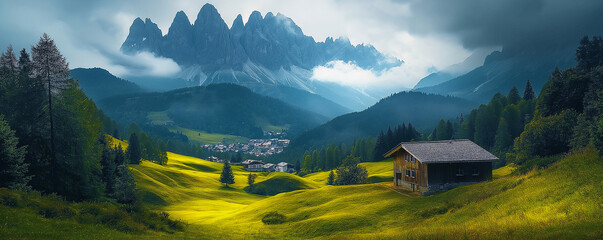 Mountain huts and majestic peaks