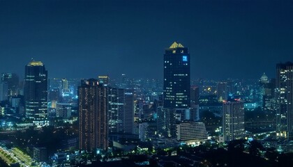 Obraz premium The skyline stretches majestically against the horizon. 