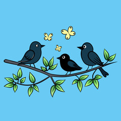 birds on tree