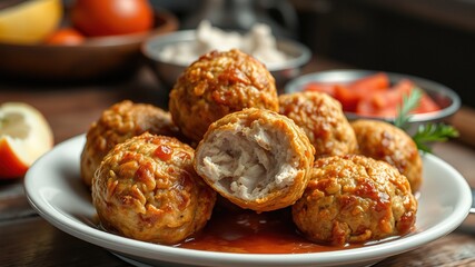Ready to Serve Chicken Meatballs - Minimalist Photography for Culinary Art