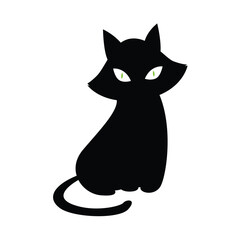 Sleek Black Cat Prowling in Shadows