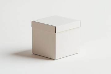 Fototapeta premium 3D render of a minimal white cardboard box, perfect for small item storage.