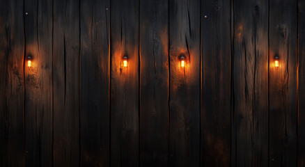 A Halloween photorealistic wood texture with visible grain and the warm glow of lamps
