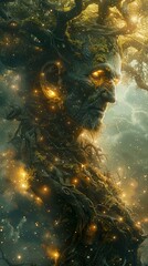 Glowing Tree Spirit: A Mystical Fantasy Artwork