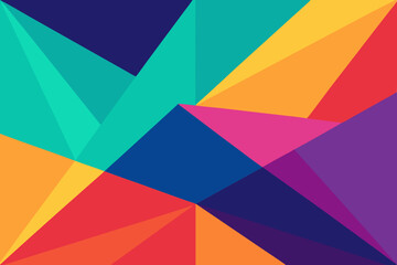 Fototapeta premium Vibrant Polygonal Geometric Pattern with Bright Colors and Shapes